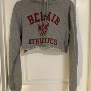 Gray Cropped Hoodie